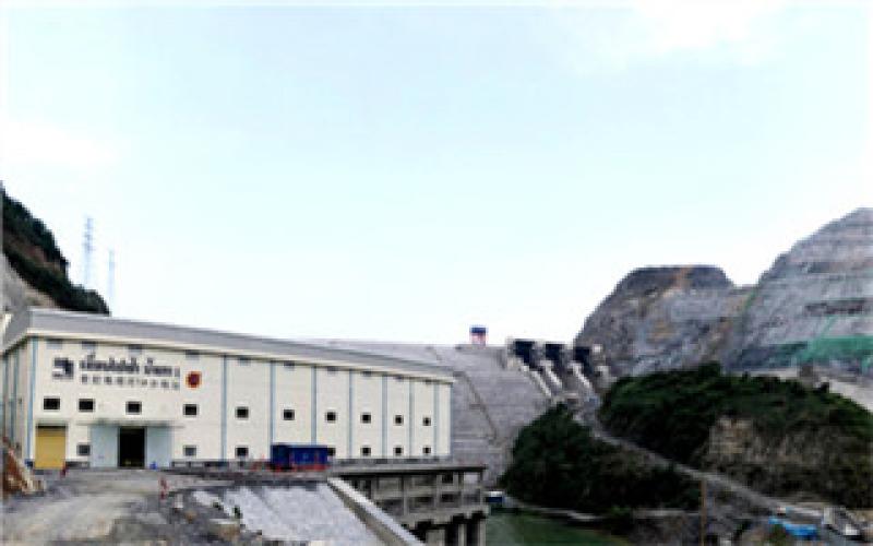 老撾南塔河水電站下閘蓄水